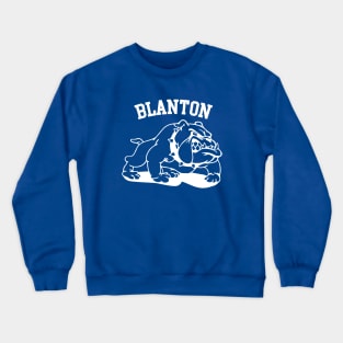 Blanton Bulldogs Elementary Retro Design White Crewneck Sweatshirt